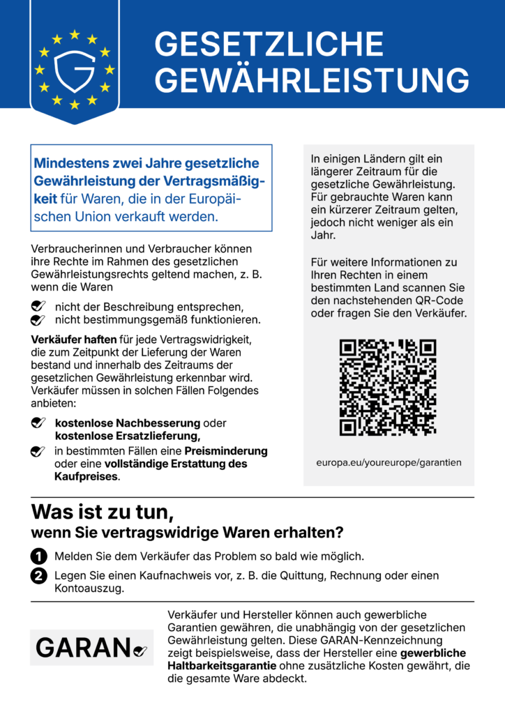 legal guarantee notice de